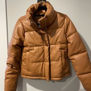 NTW Abercrombie & Fitch vegan leather puffer size small.